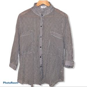 TERRA SJ Apparel Striped Button Down Blouse